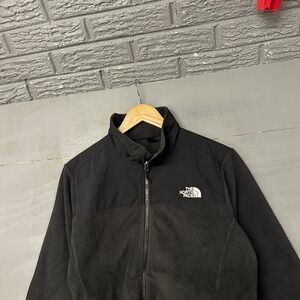 The North Face Denali Fleece Jacket Womens Large Black Full Zip Mock Neck Logo